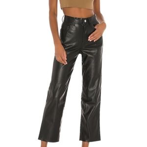 LEVI'S Leather Ribcage Straight Pants